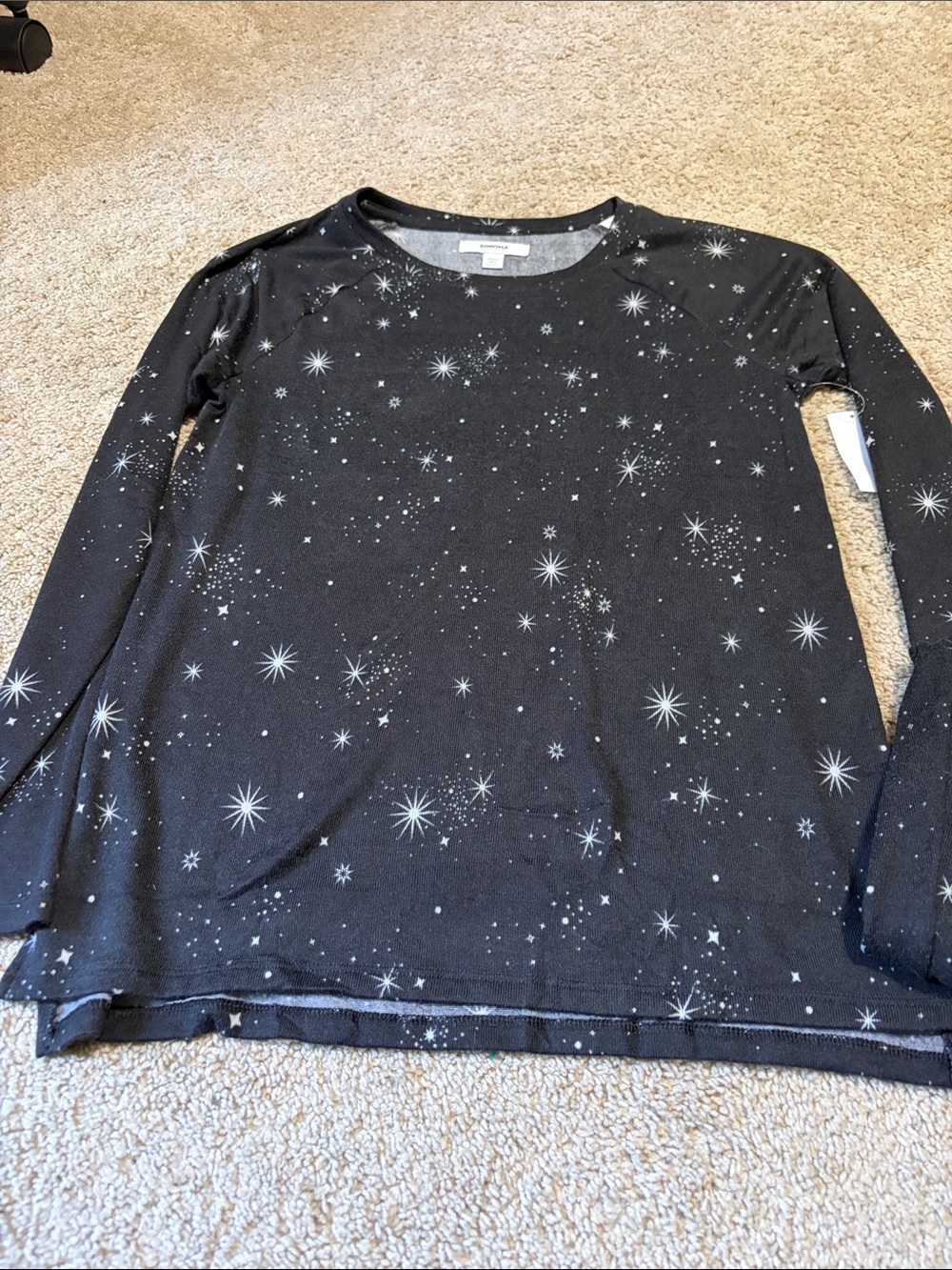 Sonoma Black Galaxy Print Pajama Set XS NWT - Picture 3 of 6